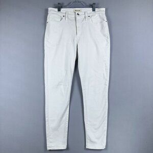 Madewell Jeans Womens Size 31T Mid-Rise Skinny Cropped Stretch Light Wash White
